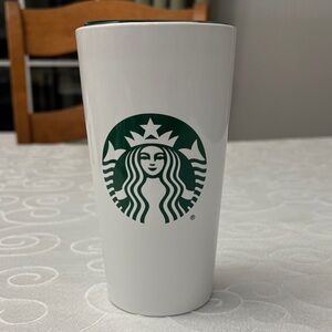 Starbucks Ceramic Tumbler with Green Siren Logo and Green Ceramic Lid 12oz